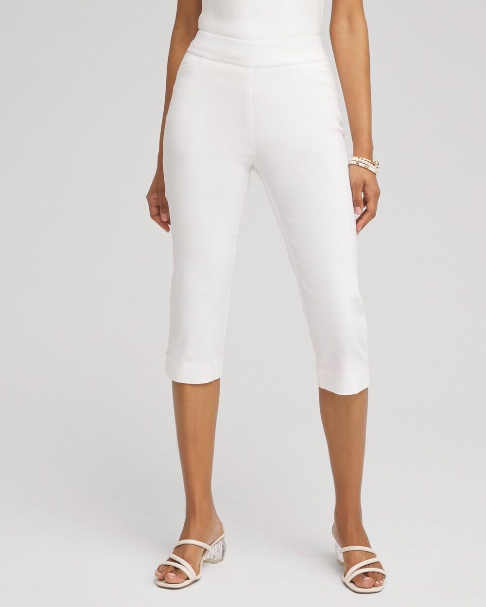 Chico's Women's Brigitte Rivet Crop Capri Pants, White, size XL - Alabaster - Women - Size: XL Product Image