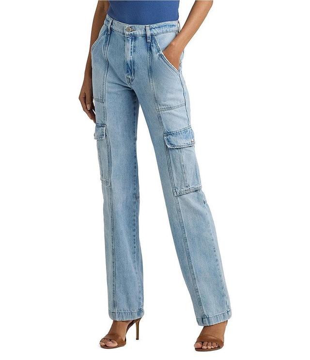 Lauren Ralph Lauren High Rise Straight Leg Cargo Jean Product Image