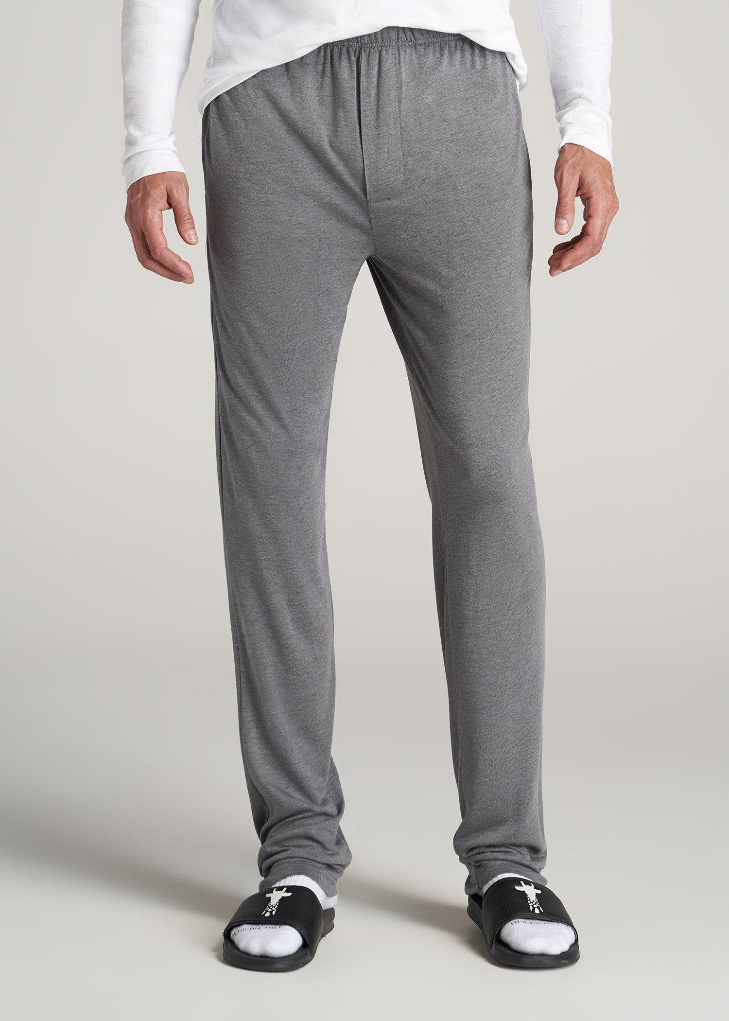 Lounge Pajama Pants for Tall Men in Charcoal Mix Product Image