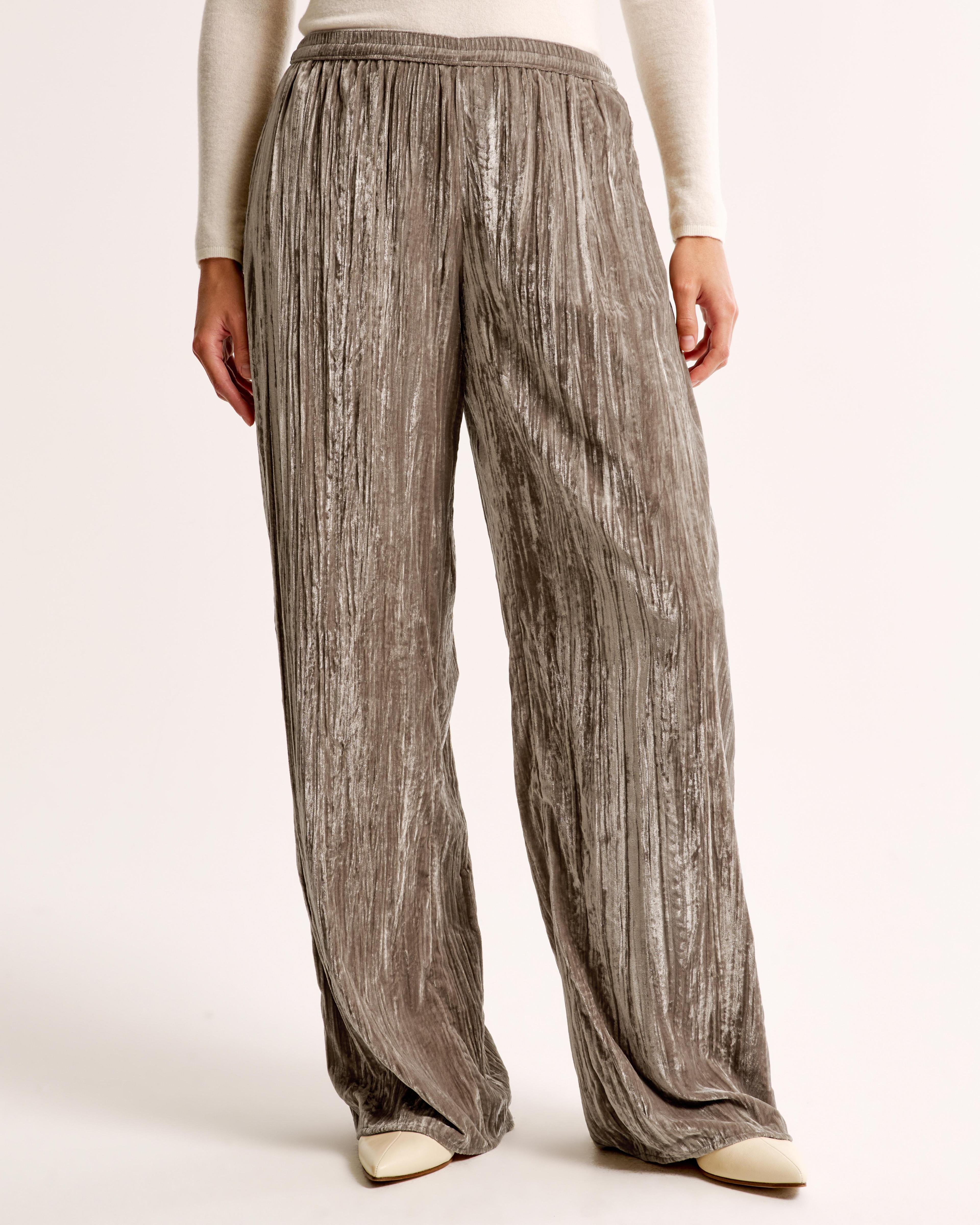 Velvet Crinkle Pull-On Pant Product Image