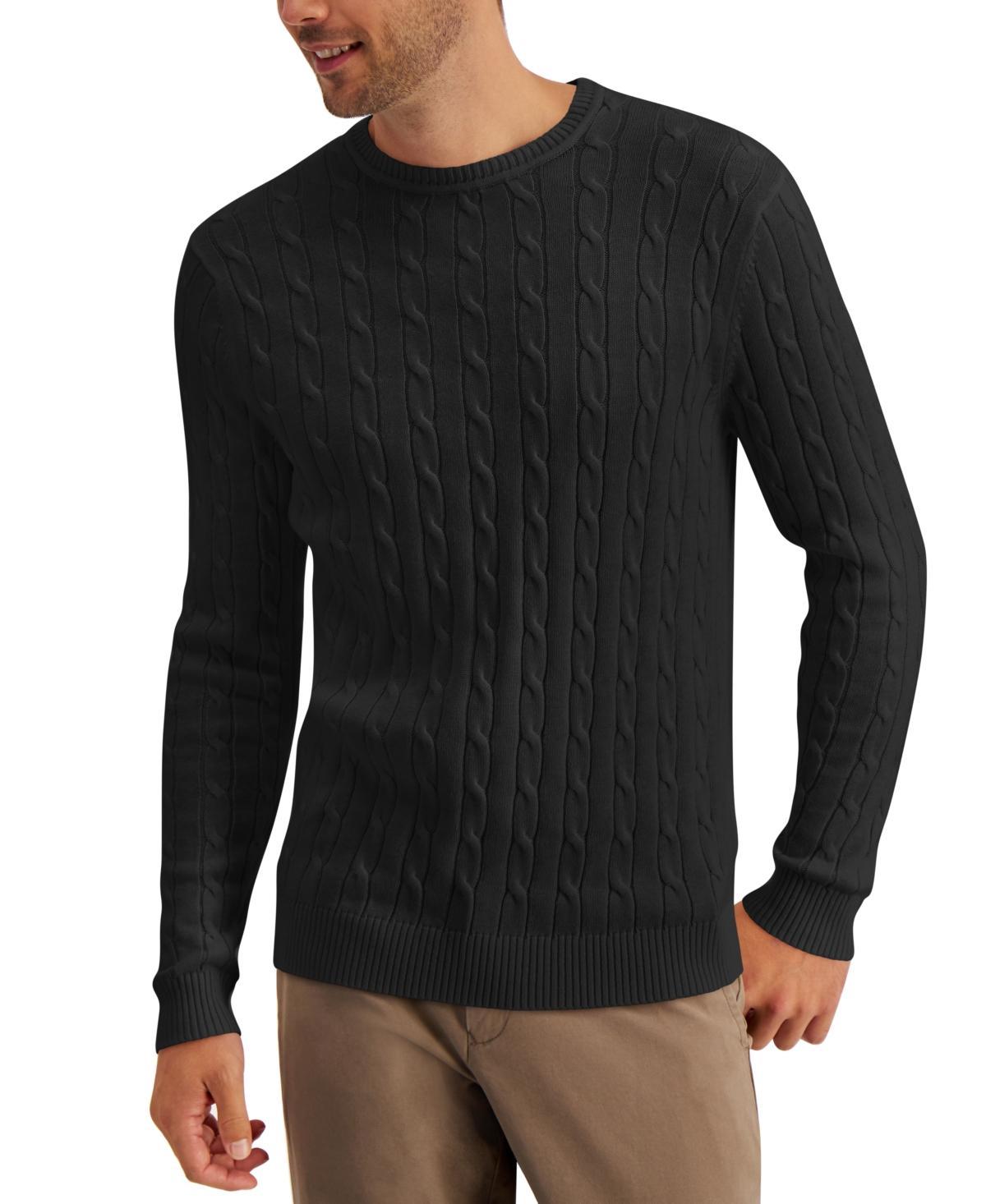 Club Room Mens Cable-Knit Cotton Sweater, Created for Macys Product Image