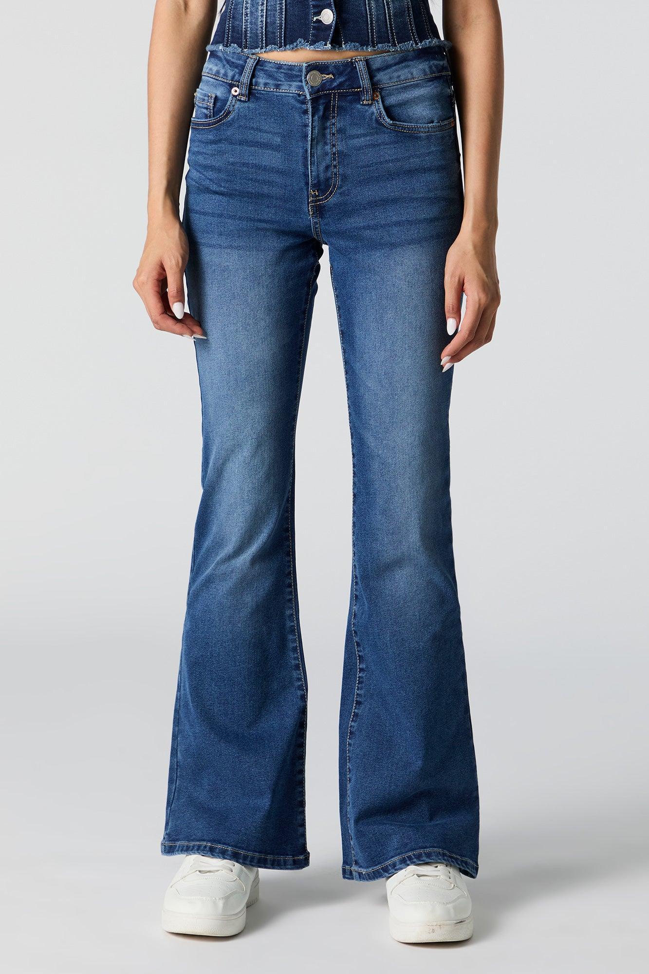 Dark Wash Mid Rise Flare Jean Female Product Image