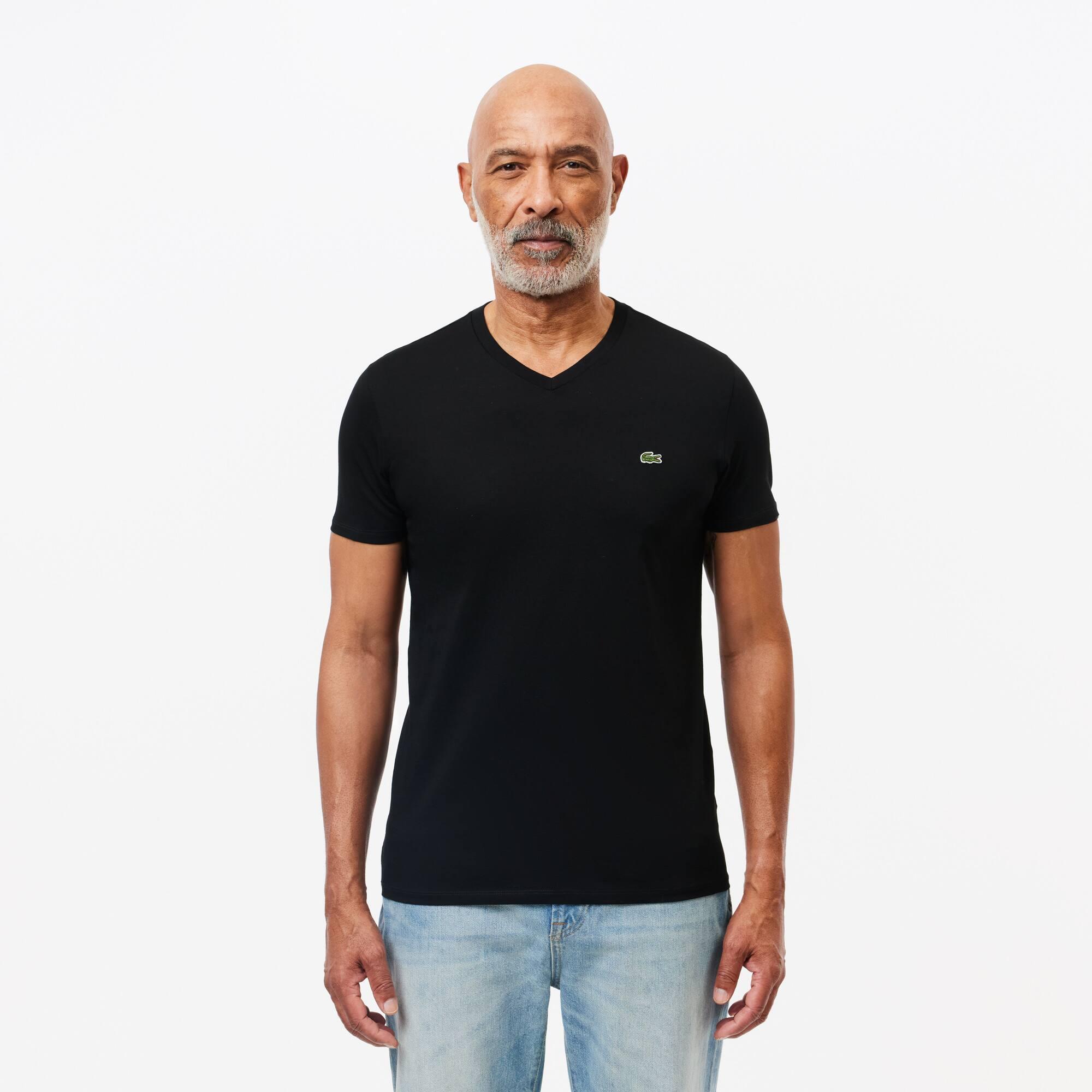 Lightweight Cotton Pima V Neck T-shirt Product Image