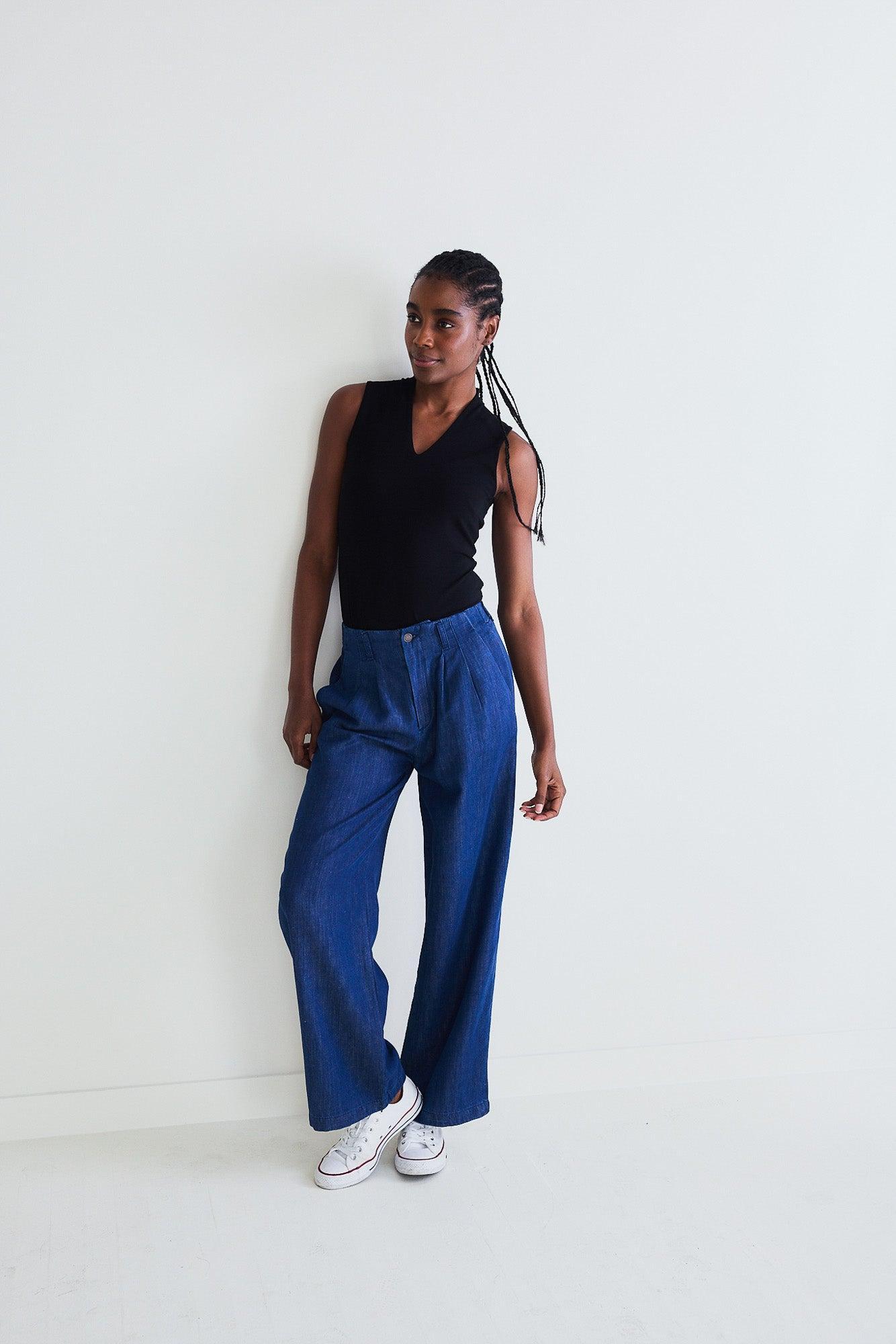 Ebb And Flow Wide Leg Denim Pant Product Image