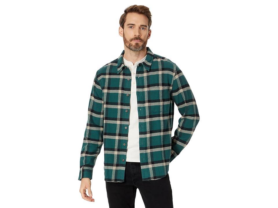 Madewell Heathered Easy Long-Sleeve Shirt in Plaid (Midnight ) Men's Jacket Product Image