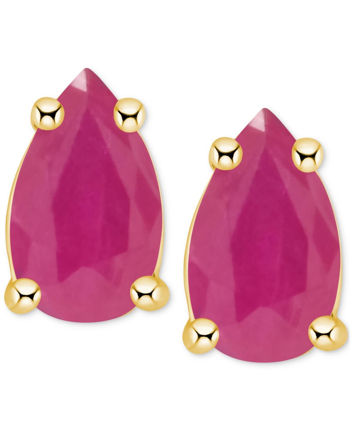 Tanzanite Pear-Shape Stud Earrings (3/8 ct. t.w.) in 14k Gold (Also in Emerald, Ruby & Sapphire) Product Image