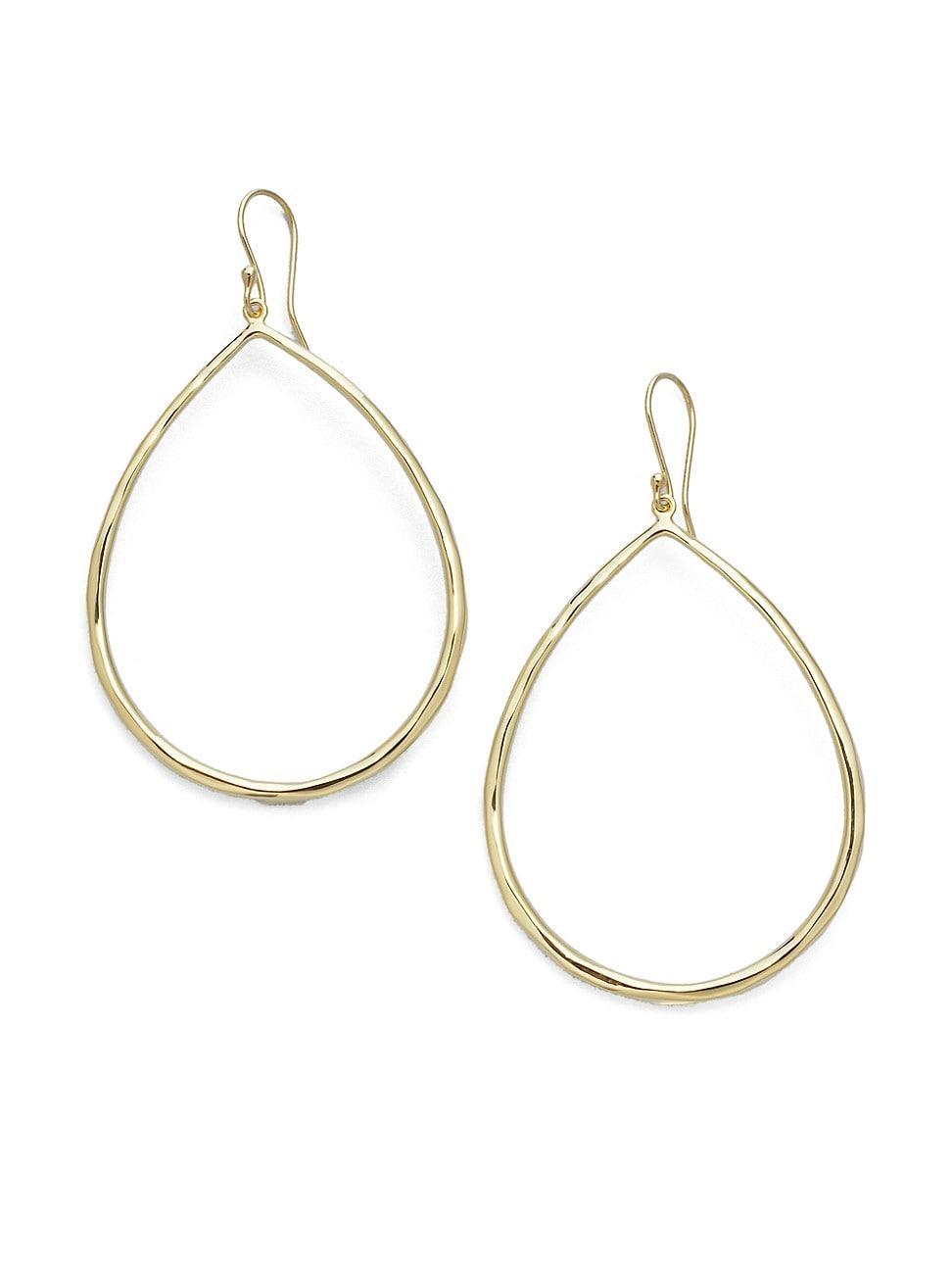 Womens Classico 18K Yellow Gold Sculpted Open Teardrop Earrings - Gold Product Image