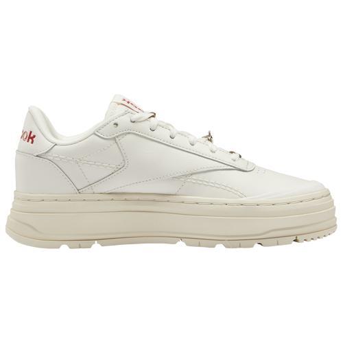 Reebok Womens Club C Double Geo - Shoes White/Tan Product Image