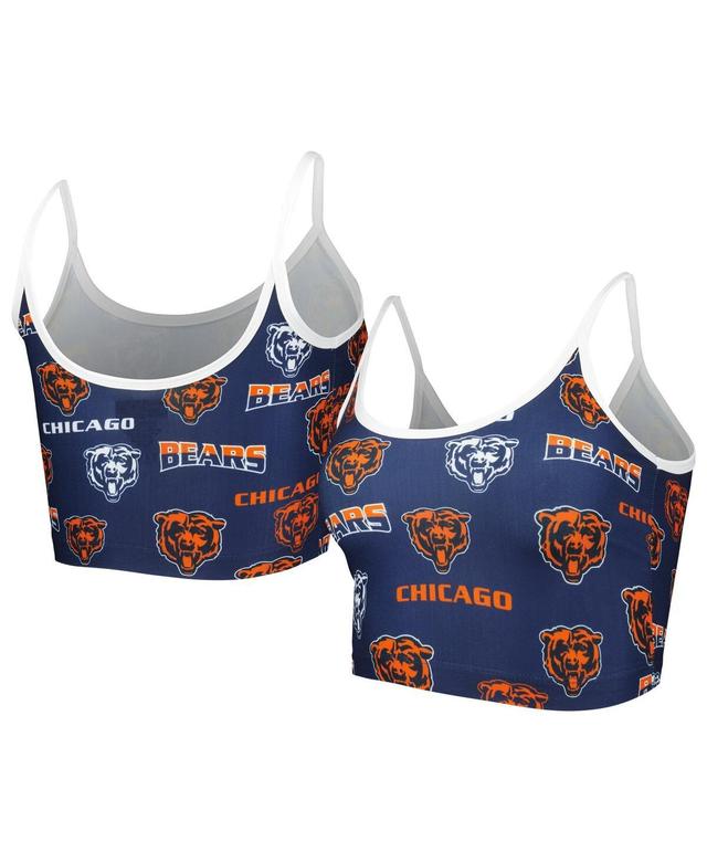 Womens Concepts Sport Navy Chicago Bears Breakthrough Allover Knit Lounge Bralette Product Image