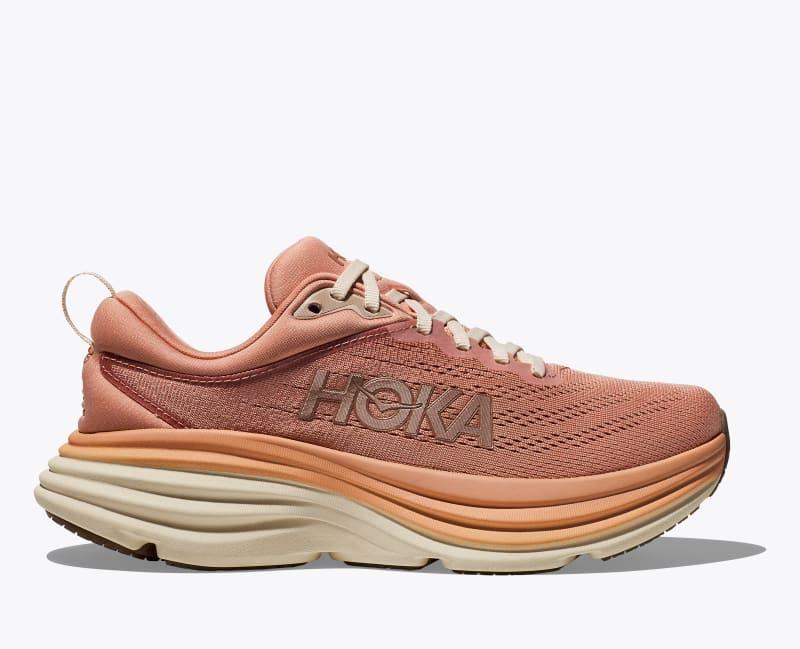 Hoka One HOKA Women's Bondi 8 Shoes in Shell Coral/Peach Parfait, Size 8.5 Product Image