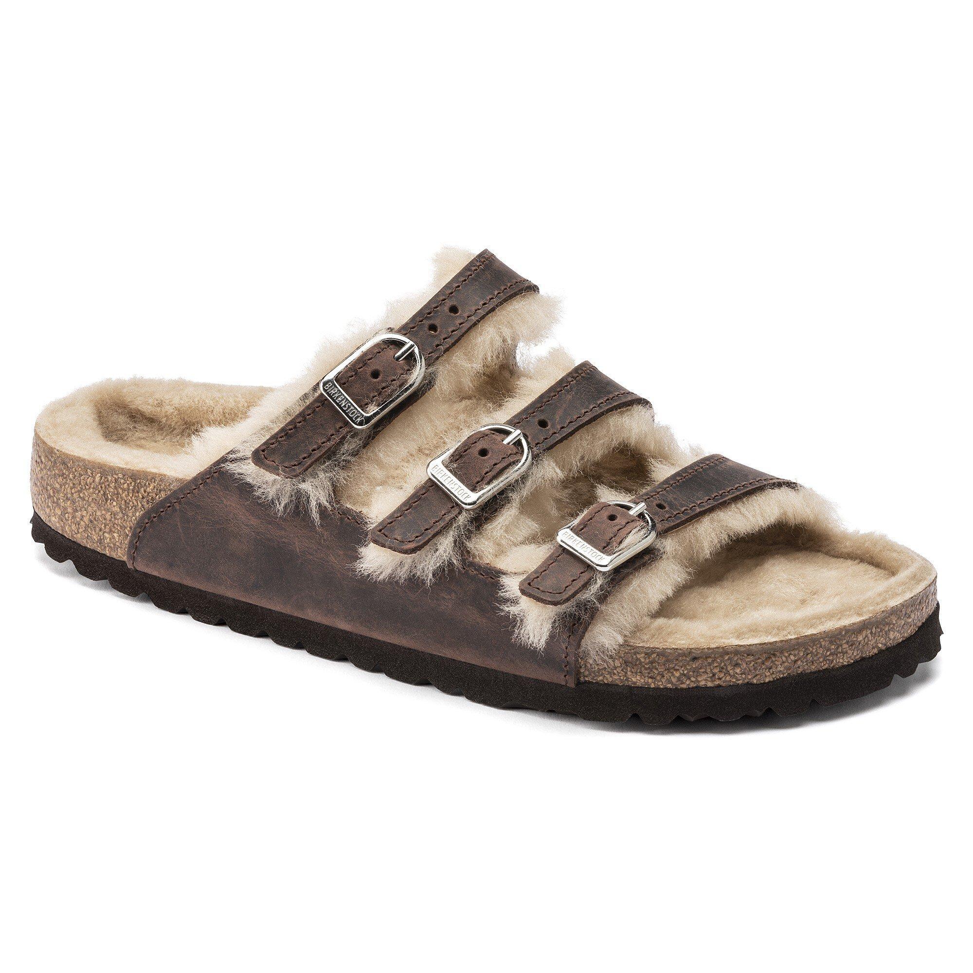 Birkenstock Women's Florida Shearling Nubuck Sandals Product Image