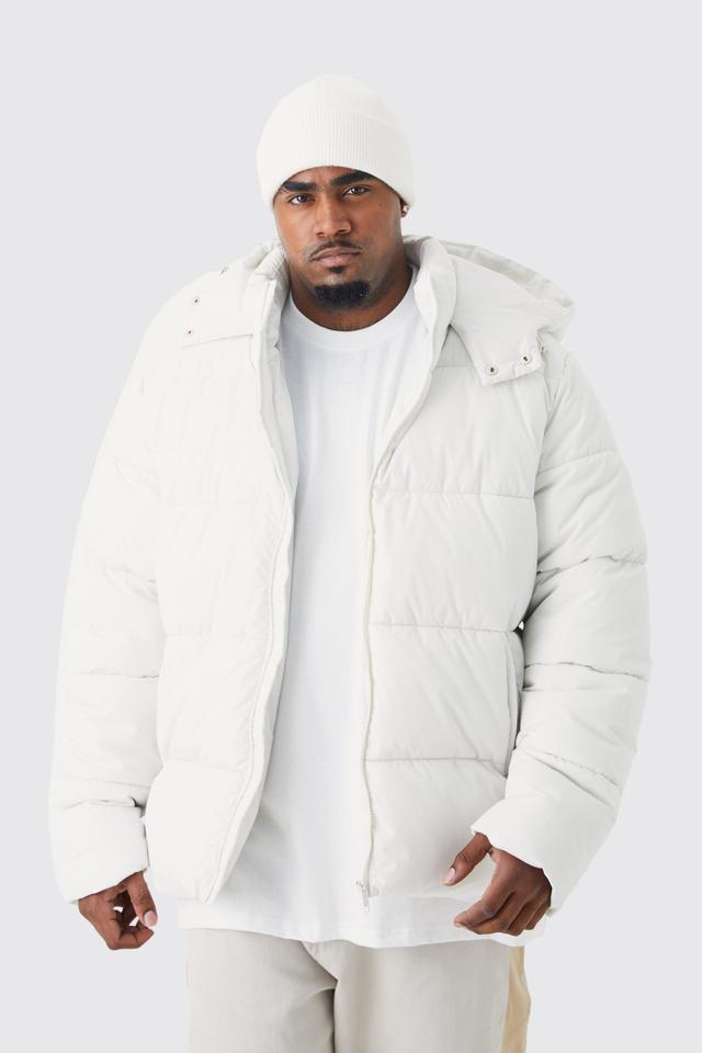 Plus Panelled Matte Puffer Jacket | boohooMAN USA Product Image