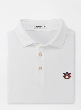 Peter Millar Mens Auburn Solid Performance Jersey Polo | Color: White | Size: 3XL Product Image