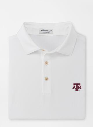 Peter Millar Mens Texas Tech Solid Performance Jersey Polo | Color: White | Size: S | TTU Product Image