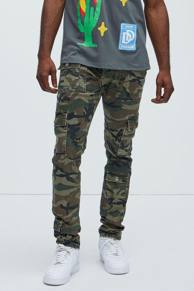 I'm Feeling Stacked Skinny Cargo Pants - Camouflage Product Image