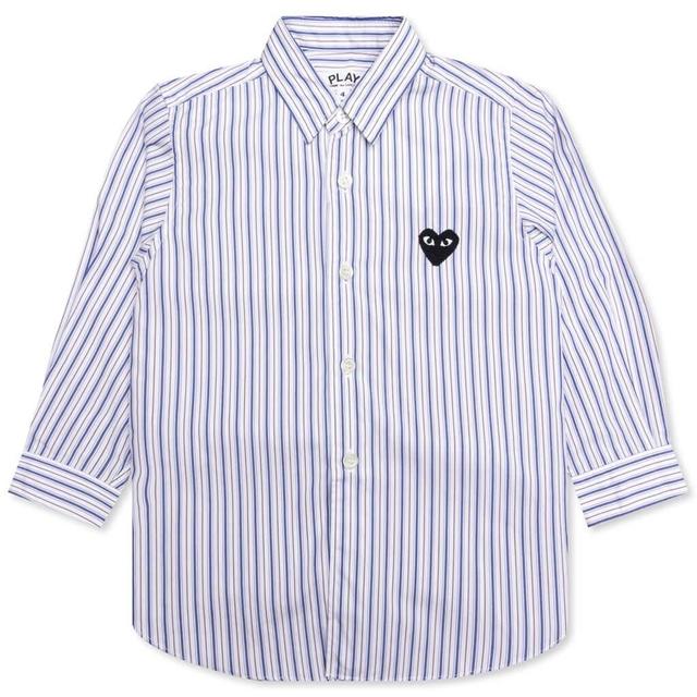 Kid's Striped Shirt - White/Blue/Brown Male Product Image