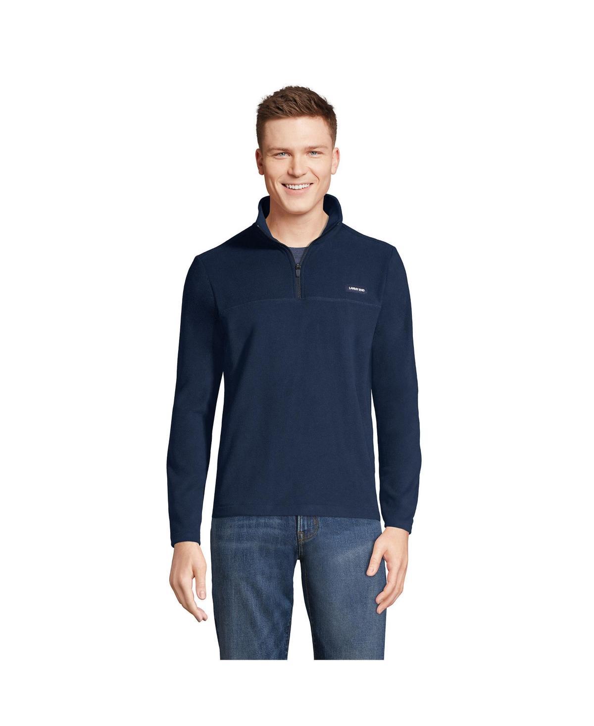 Lands End Mens Fleece Quarter Zip Pullover Jacket Product Image