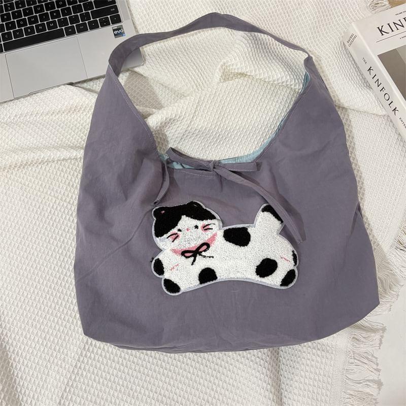 Cartoon Applique Bow Tote Bag Product Image