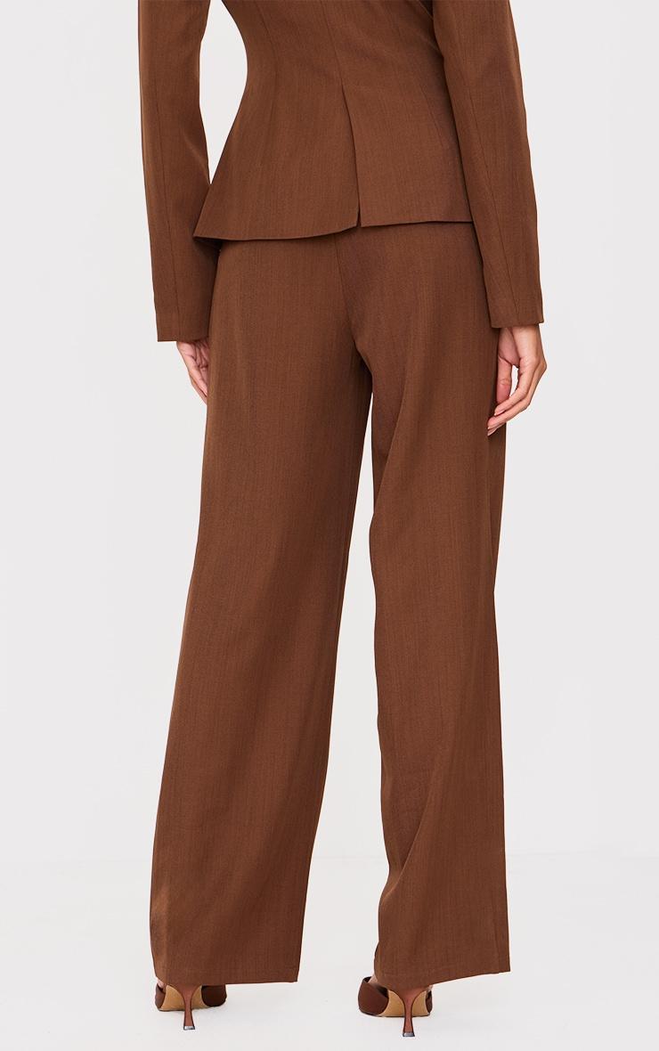 Chocolate Tailored Woven Straight Leg Pants Product Image