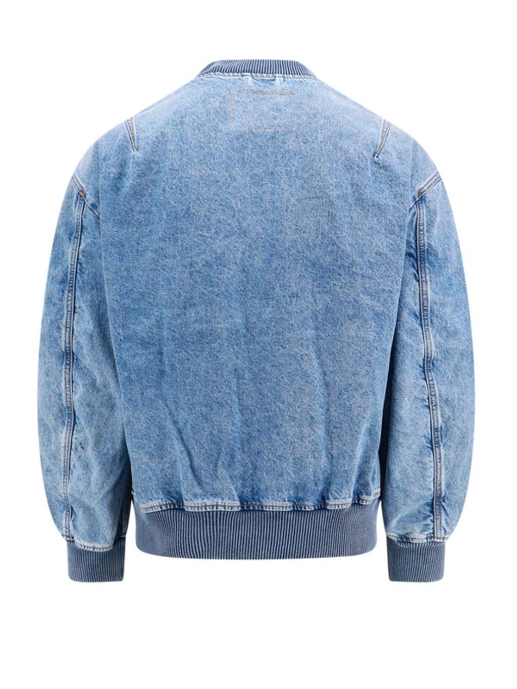 Logo-embroidery Denim Jacket In Blue Product Image