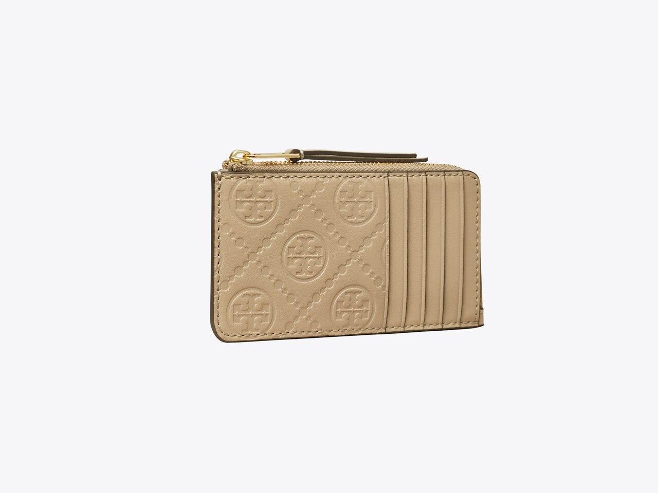 T Monogram Leather Zip Card Case Product Image