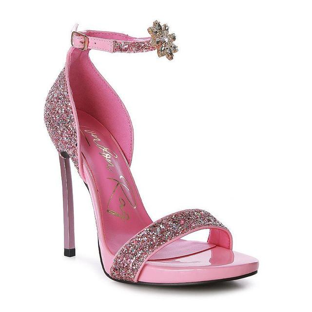 London Rag Straight Fire Womens Glitter High Heel Sandals Pink Product Image