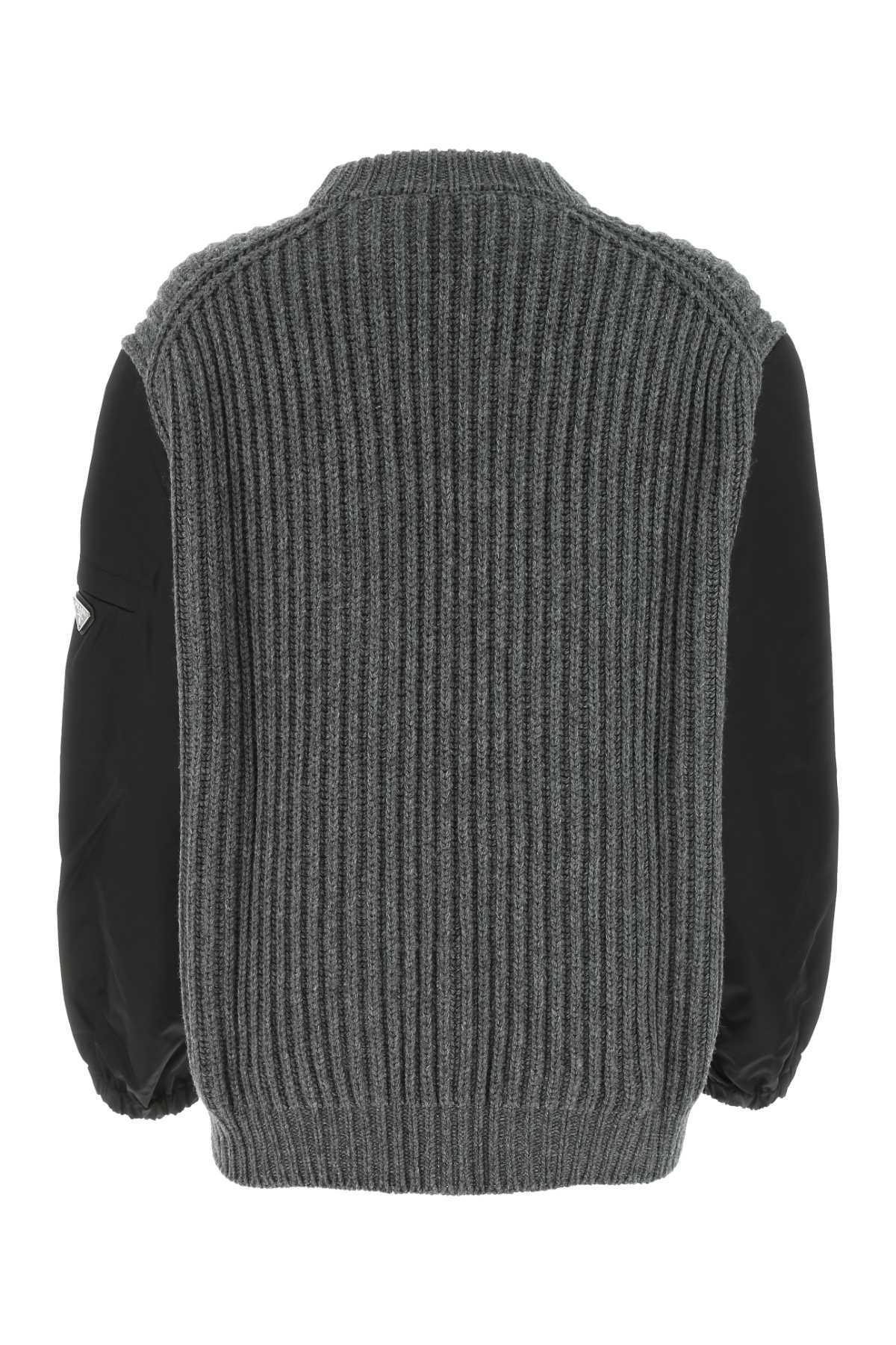 Dark Grey Wool Blend Oversize Sweater In Ardesia Product Image