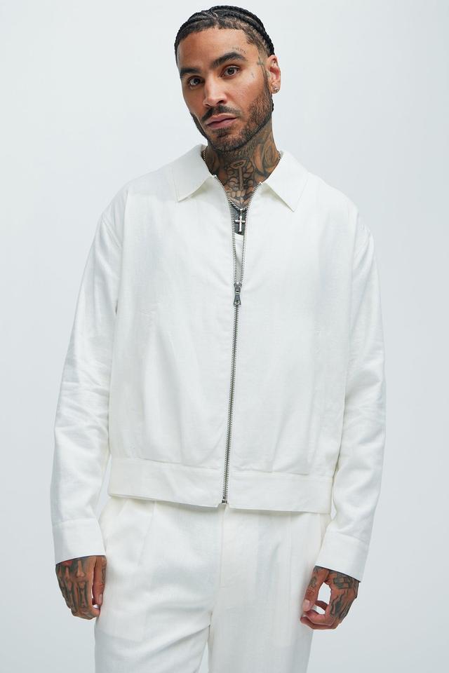 Bahamas Linen Zip Jacket - White Product Image