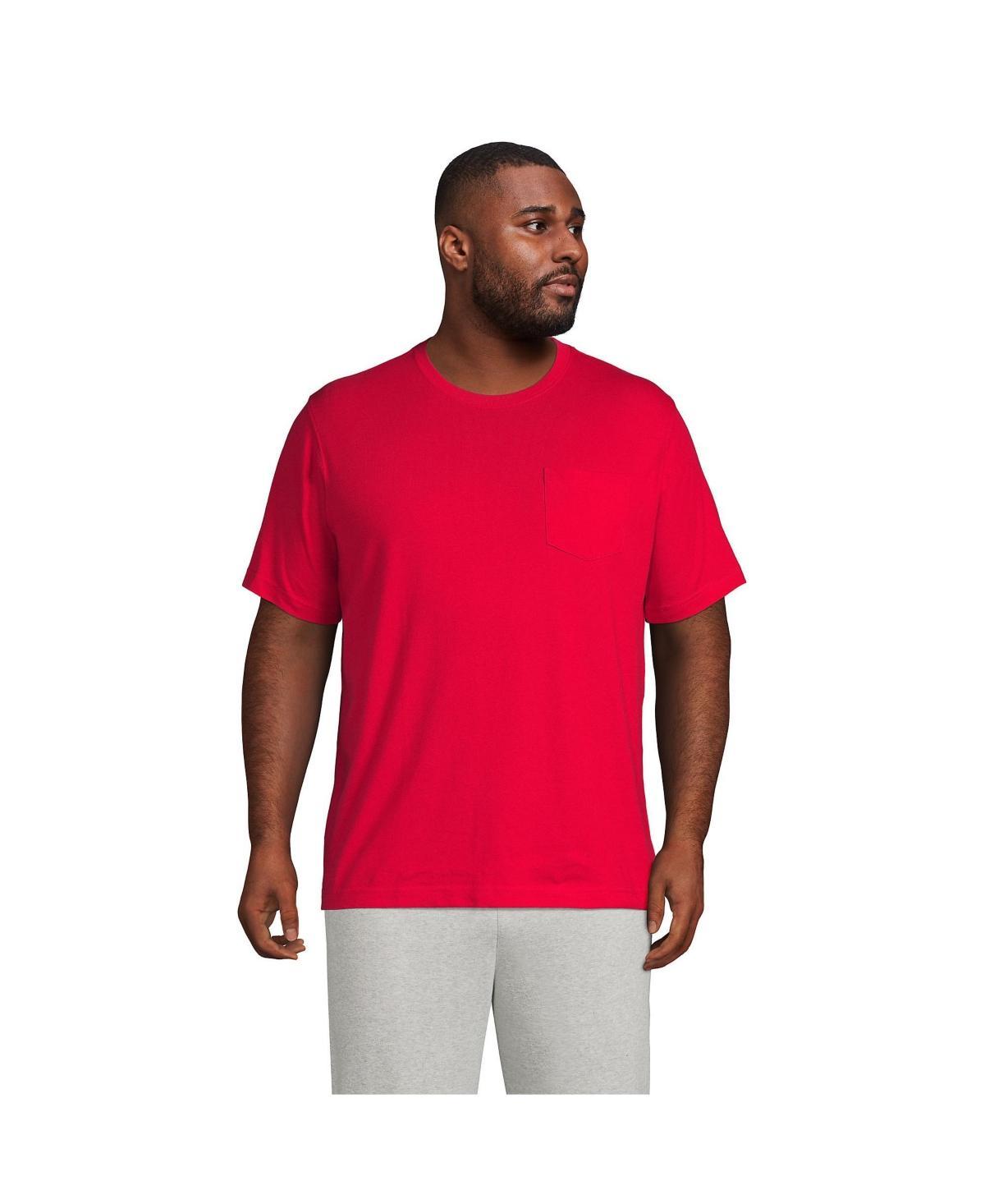 Big & Tall Lands End Super-T Classic-Fit Pocket Tee, Mens Rich Red Product Image