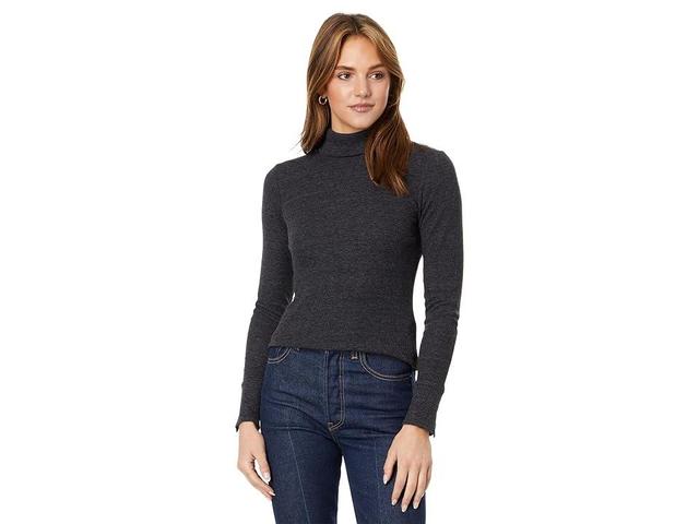 Michael Stars Mara Turtleneck w/Cuff Snaps (Charcoal) Women's Clothing Product Image