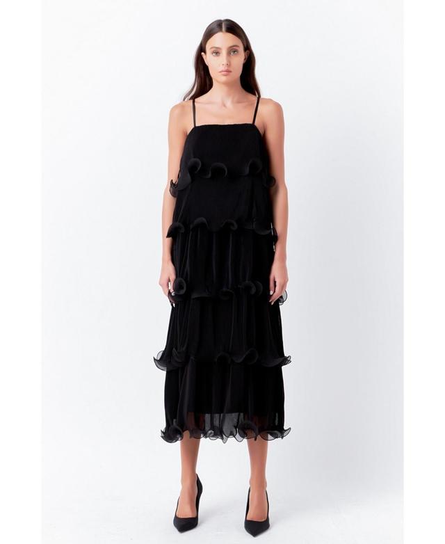 Womens Pleated Tiered Long Dress Product Image