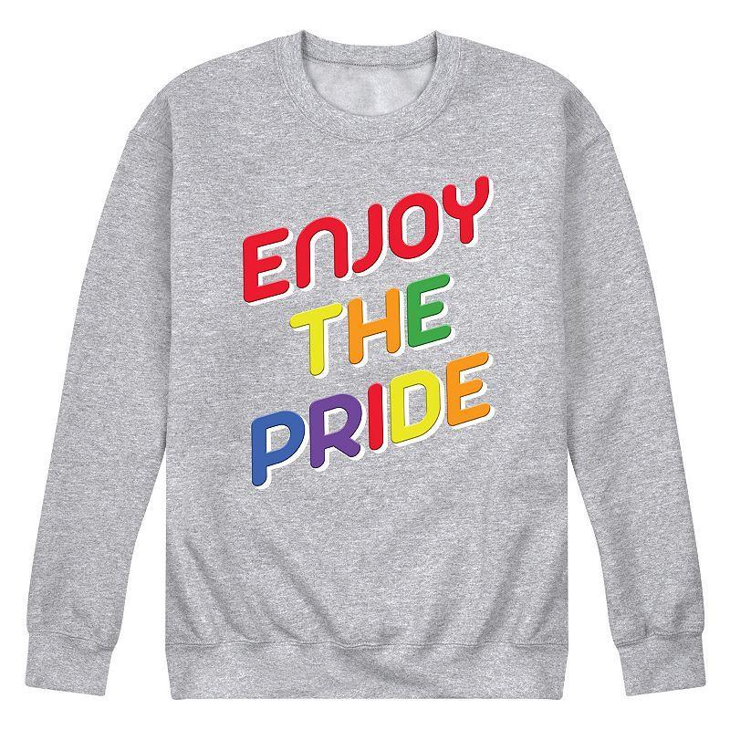 Mens Enjoy The Pride Fleece Sweatshirt Med Grey Product Image