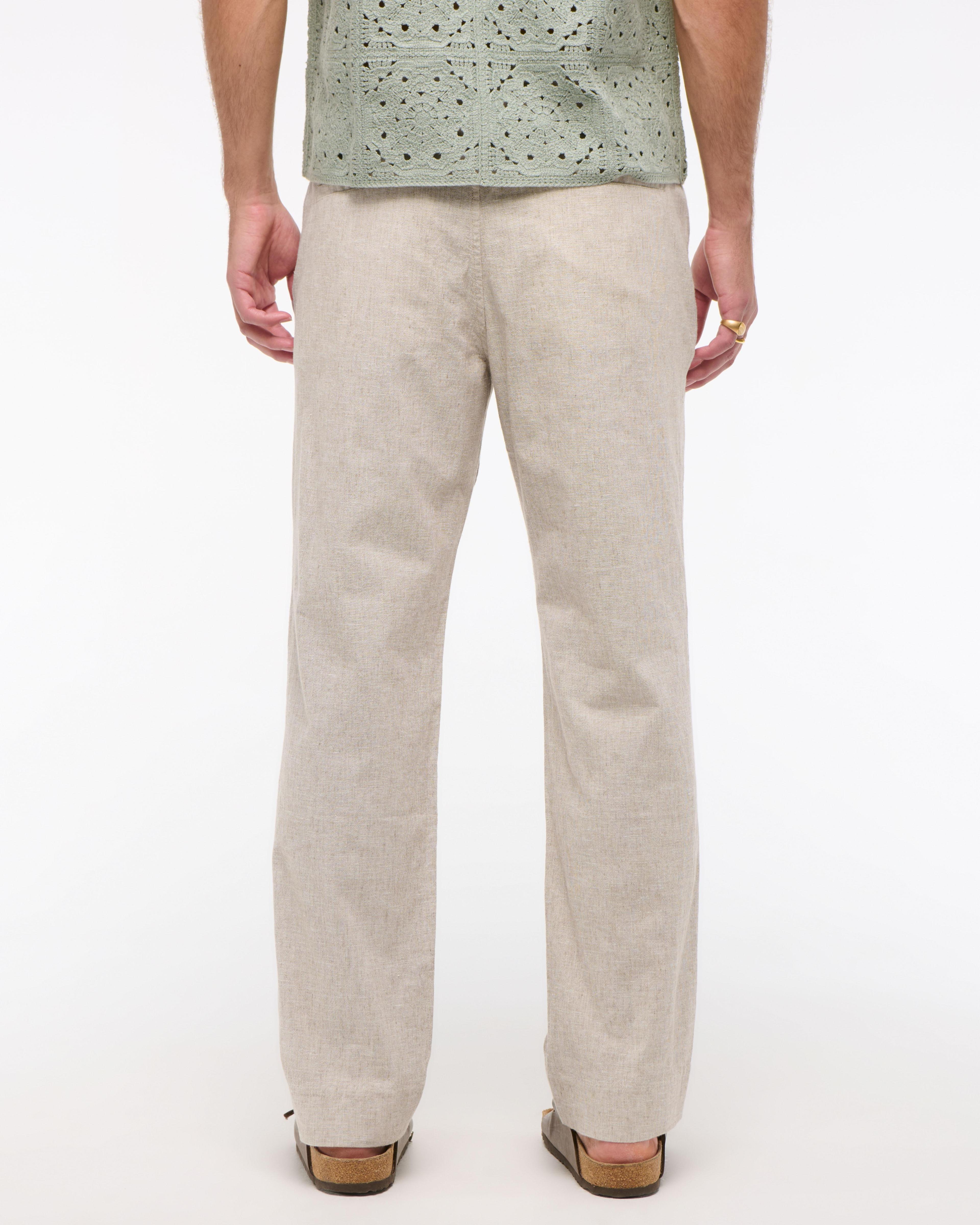 Loose Linen-Blend Pull-On Pant Product Image