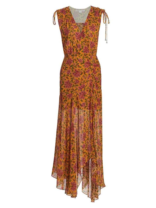 Womens Dovima Asymmetric Floral Maxi Dress Product Image