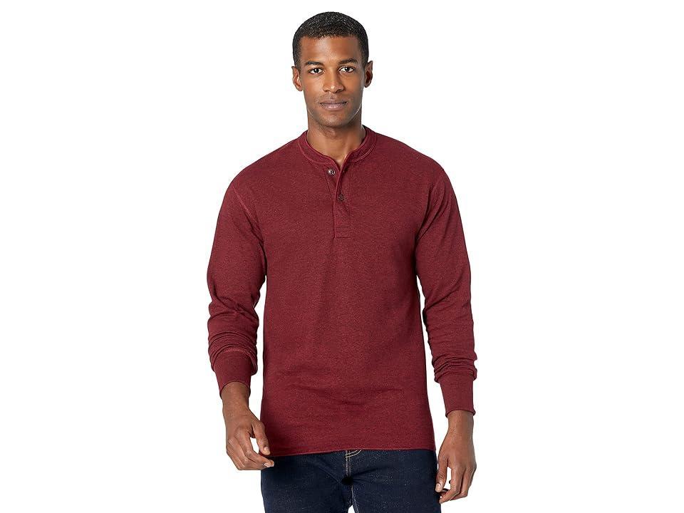 L.L.Bean River Driver Shirt Long Sleeve Henley Regular (Black Cherry Heather) Men's Clothing Product Image