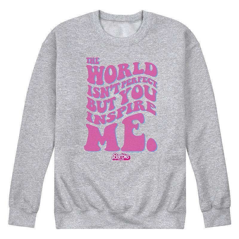 Mens Barbie Theatrical You Inspire Me Fleece Sweatshirt Med Grey Product Image