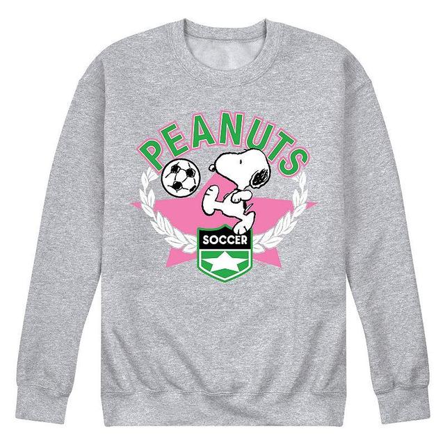 Mens Peanuts Soccer Sweatshirt Med Grey Product Image