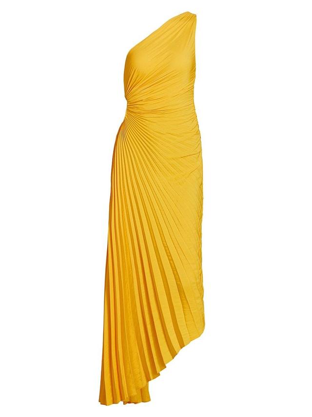 Womens Delfina Pleated One-Shoulder Gown Product Image