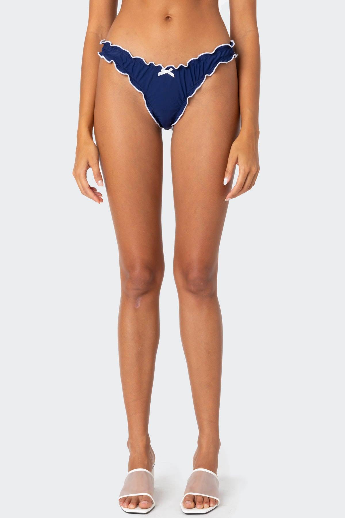 Golden Ruffle Edge Bikini Bottom Product Image