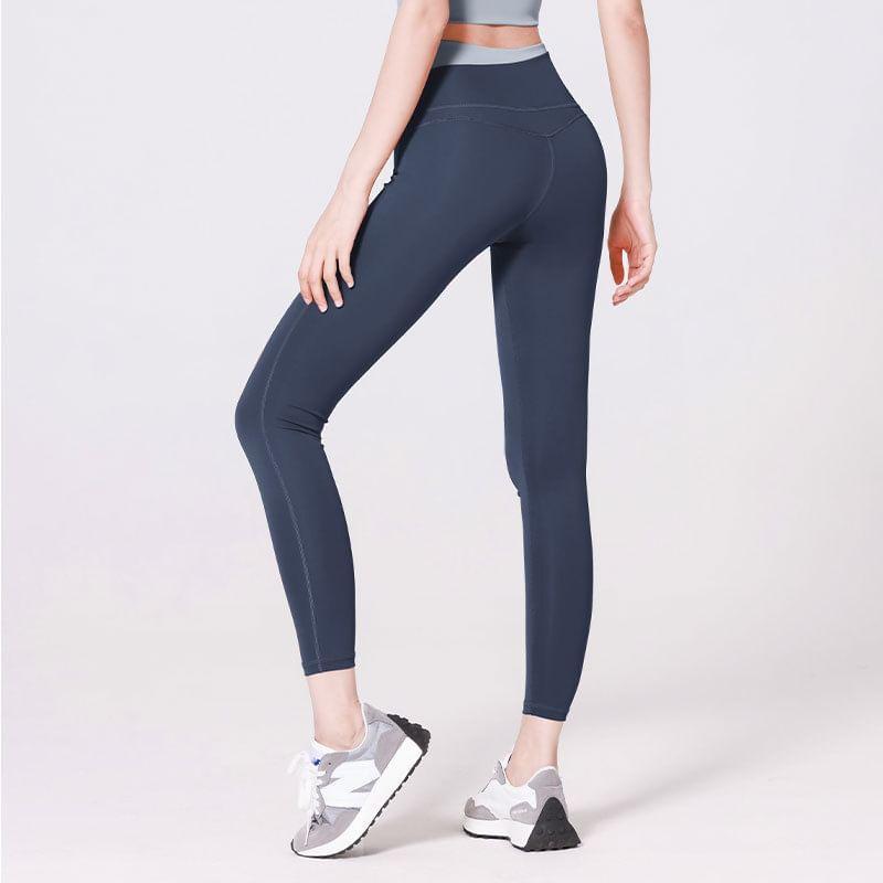 High Waist Two Tone Yoga Pants Product Image