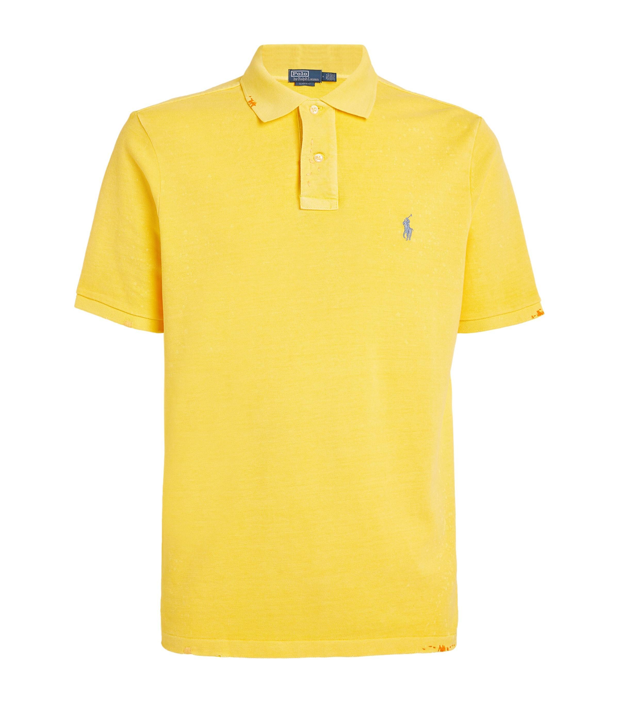 POLO RALPH LAUREN Cotton Mesh Polo Shirt In Yellow Product Image