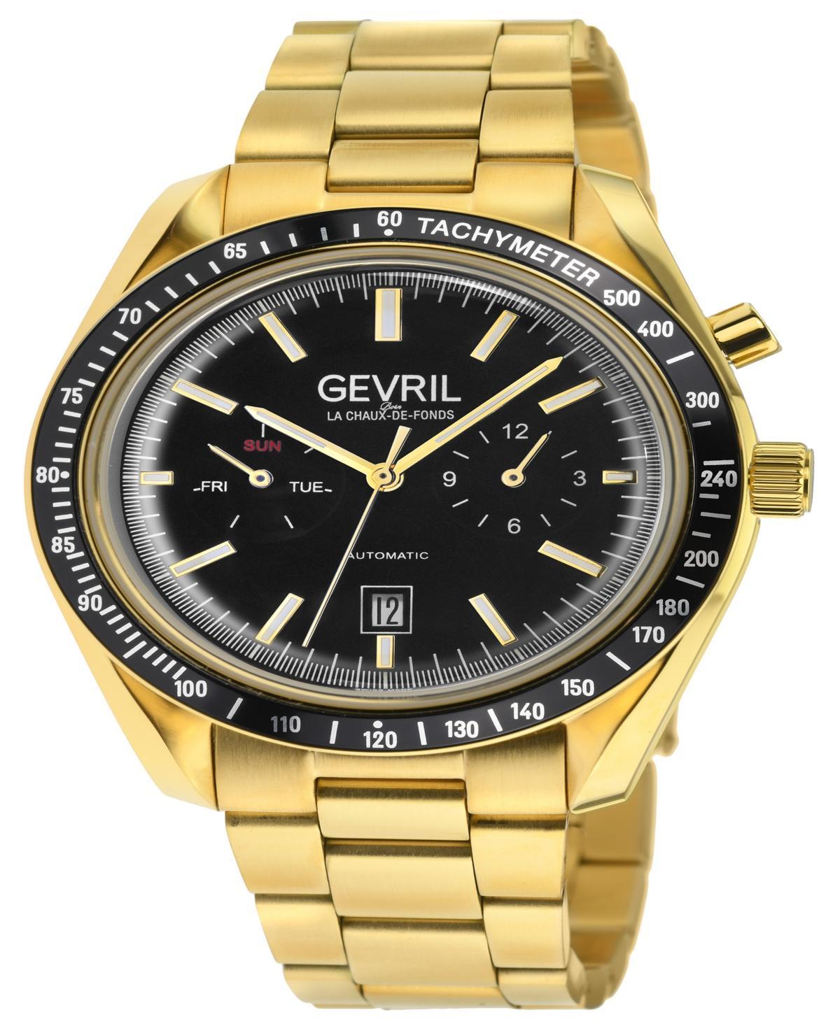 Gevril Mens Lenox Gold-Tone Stainless Steel Watch 44mm - Gold Product Image