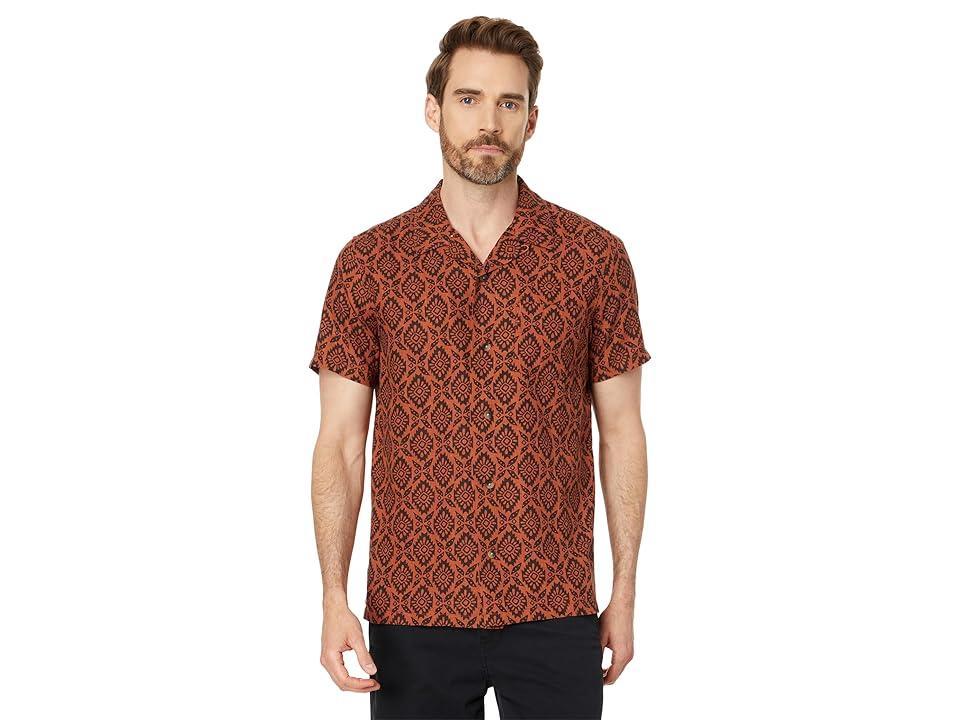 Pendleton Linen Camp Shirt Short Sleeve (Medallion Spice Red) Men's Jacket Product Image