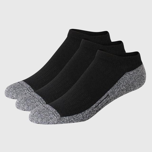 Hanes Premium Mens Cushioned No Show Socks 3pk - Black 6-12 Product Image