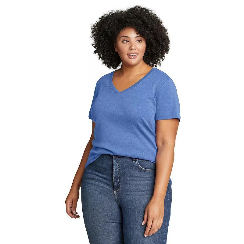 Plus Size Eddie Bauer Short Sleeve Favorite V-Neck Tee, Womens Product Image