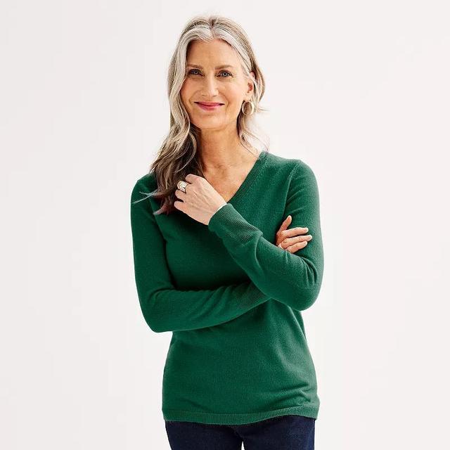 Womens Croft & Barrow The Extra Soft V-Neck Sweater Product Image