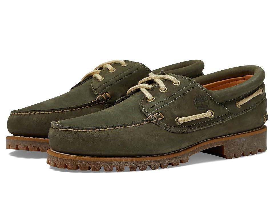 Timberland Authentics 3 Eye Classic Lug (Dark Green Nubuck 1) Men's Shoes Product Image