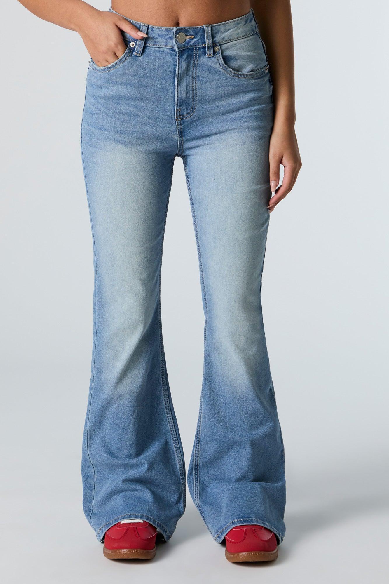 Medium Wash High Rise Flare Jean Female Product Image