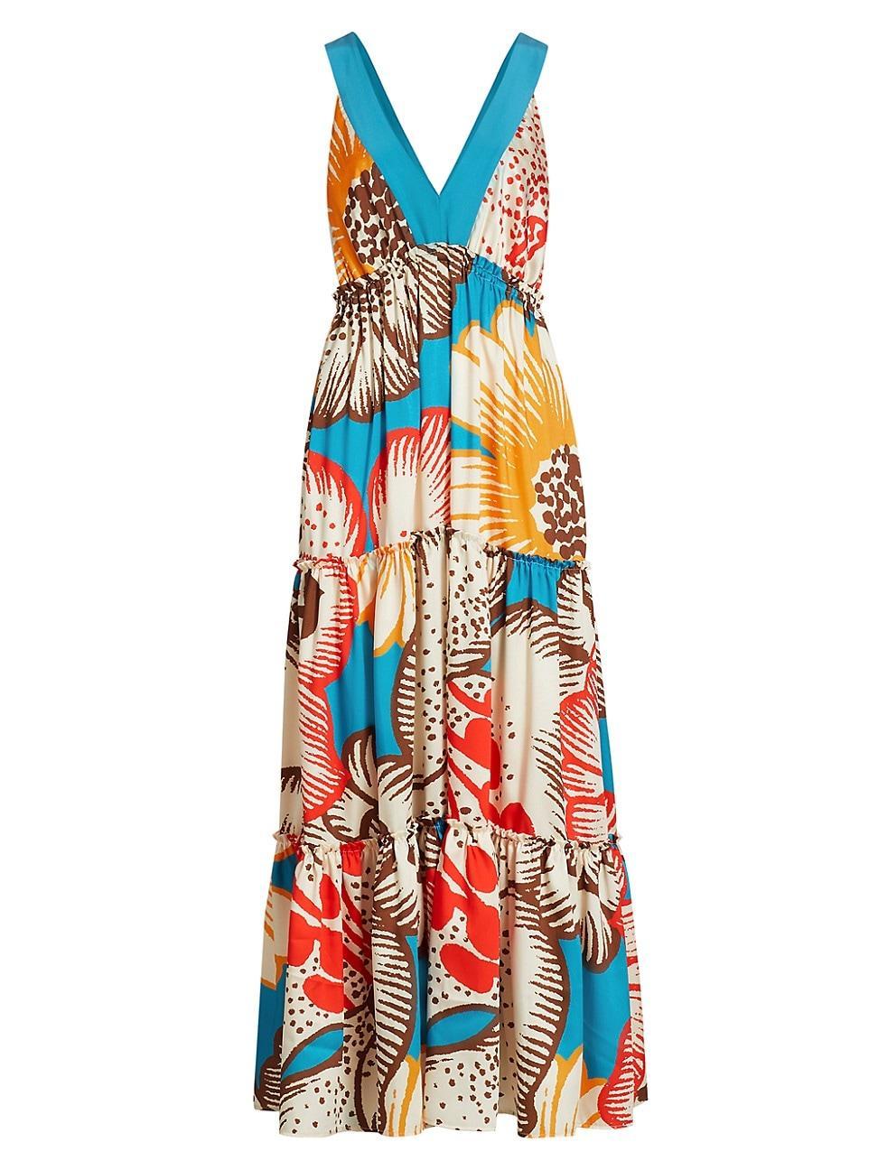 Womens Descanso Tiered Floral Maxi Dress Product Image