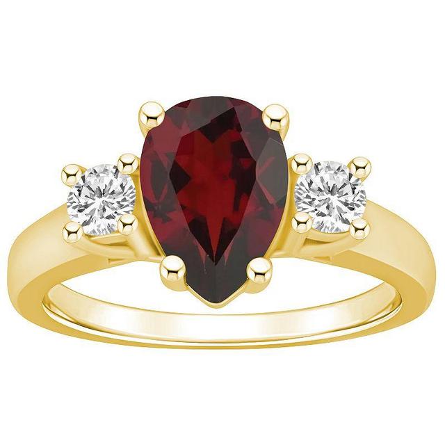 Alyson Layne 14k White Gold Pear Cut Garnet & 1/3 Carat T.W. Diamond Ring, Womens Red Product Image